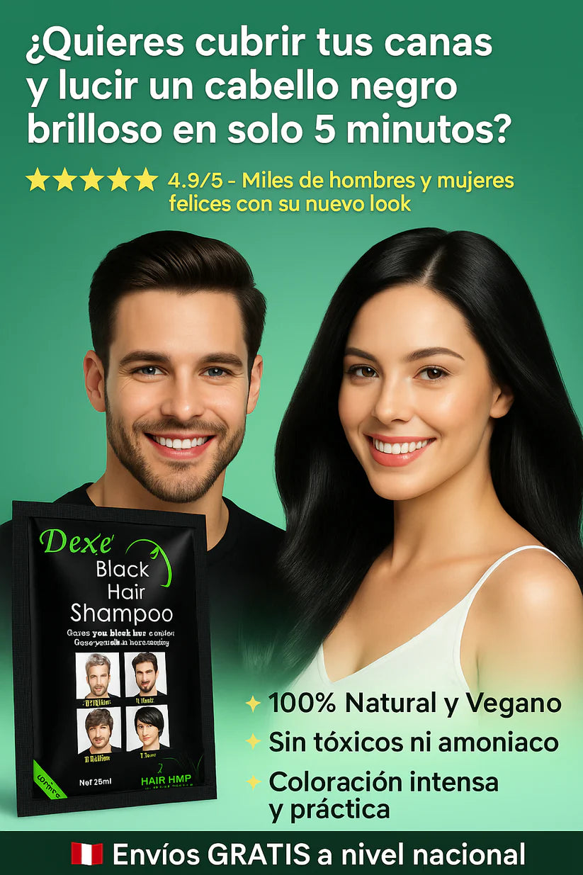 Shampoo Cubre Canas Dexe Black - Caja de 10 Sachet